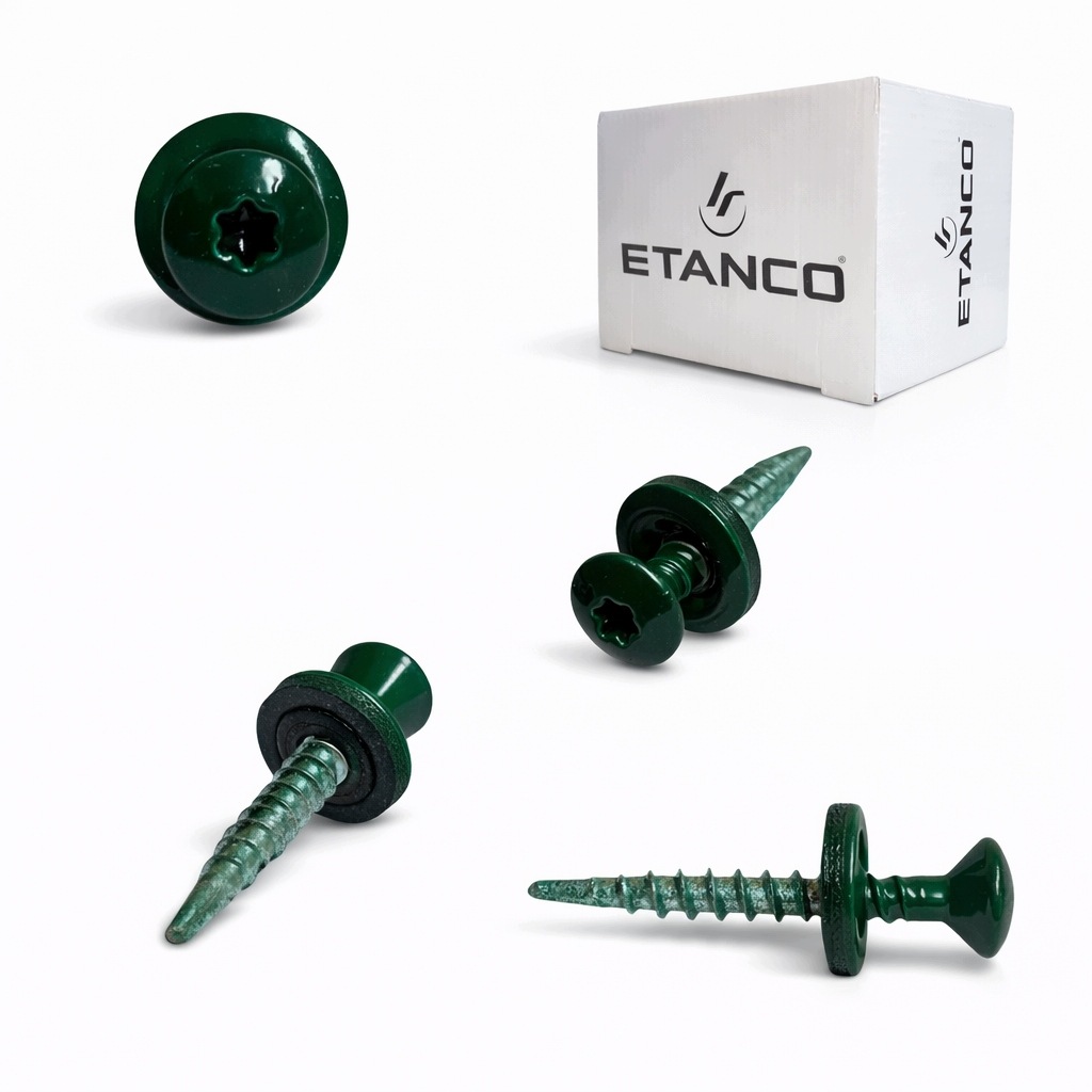 Farmářské vruty Etanco s vrutem 4,8x35 Torx Ral 6005 250 Ks.