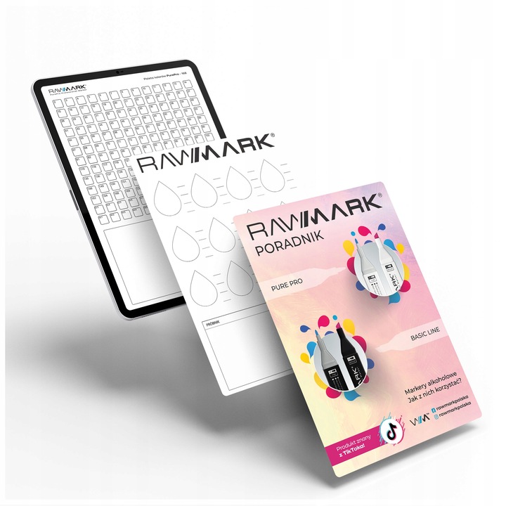 PROMARKERY ALKOHOLOWE PurePro ZESTAW 36 kolorów RAWMARK + GRATIS Rodzaj promarkery