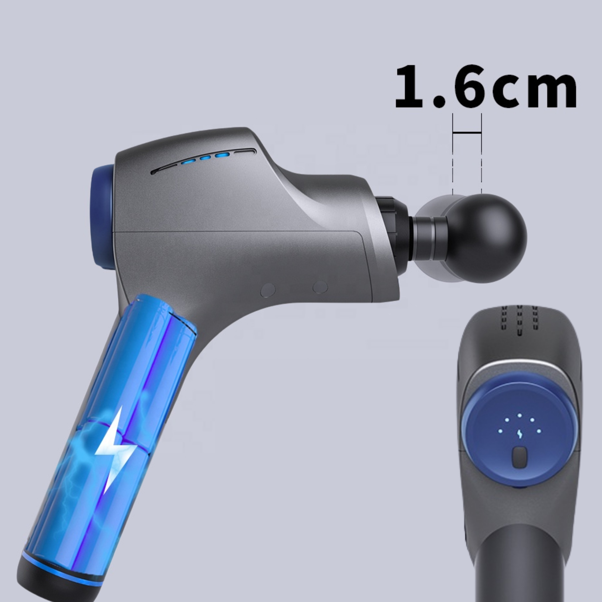 PISTOLET DO MASAŻU MOCNY MASAŻER MASSAGE GUN ALPHA Model 05-AMG