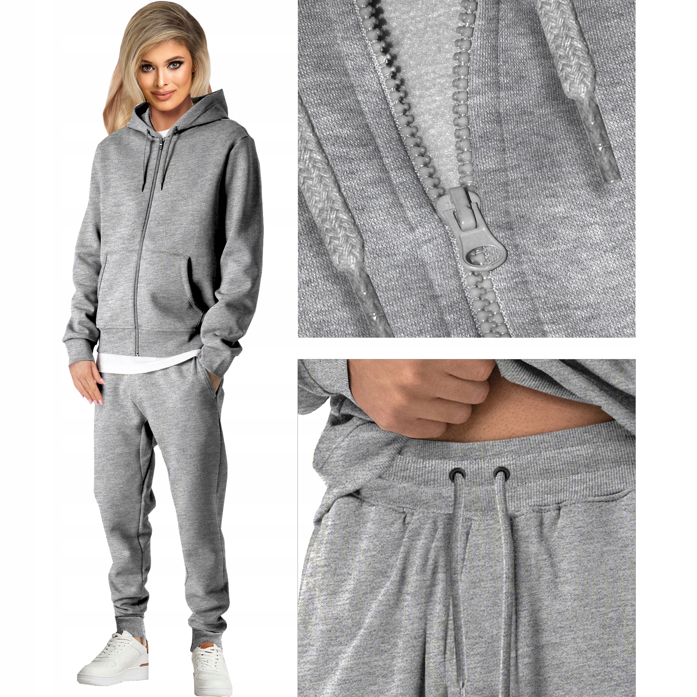 Rf tepláková souprava kapuce expresní teplá Ven/por šedá S