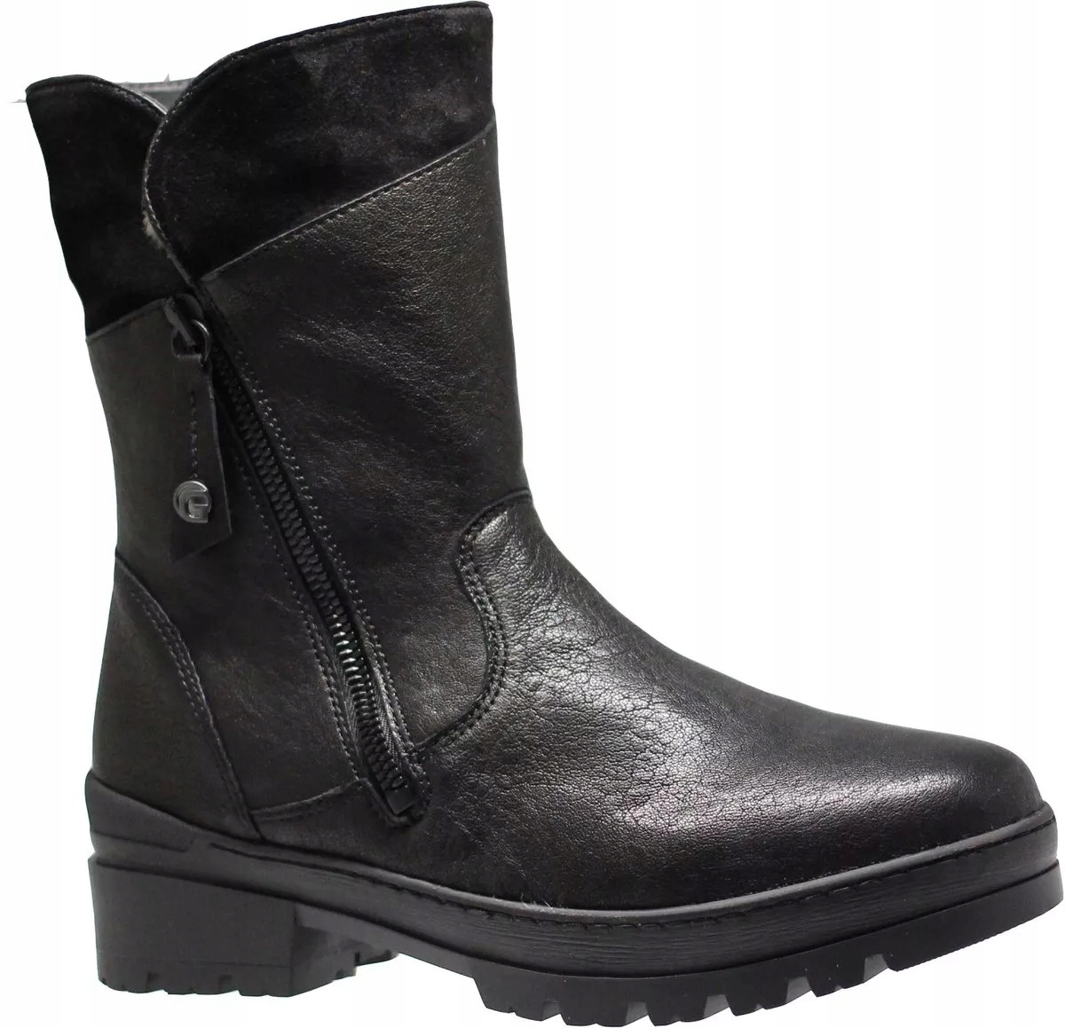 Ganter Černé Kožené Kotníkové Boty Semišová Horní Část A Zip 41 Žwd