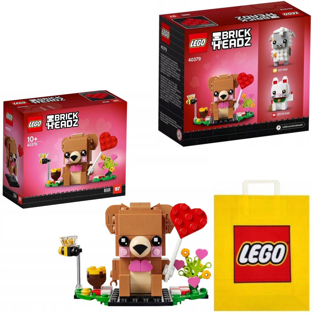 Lego sada Valentýn 40379 Medvídek BrickHeadz Dárek Pro Dívku Taška