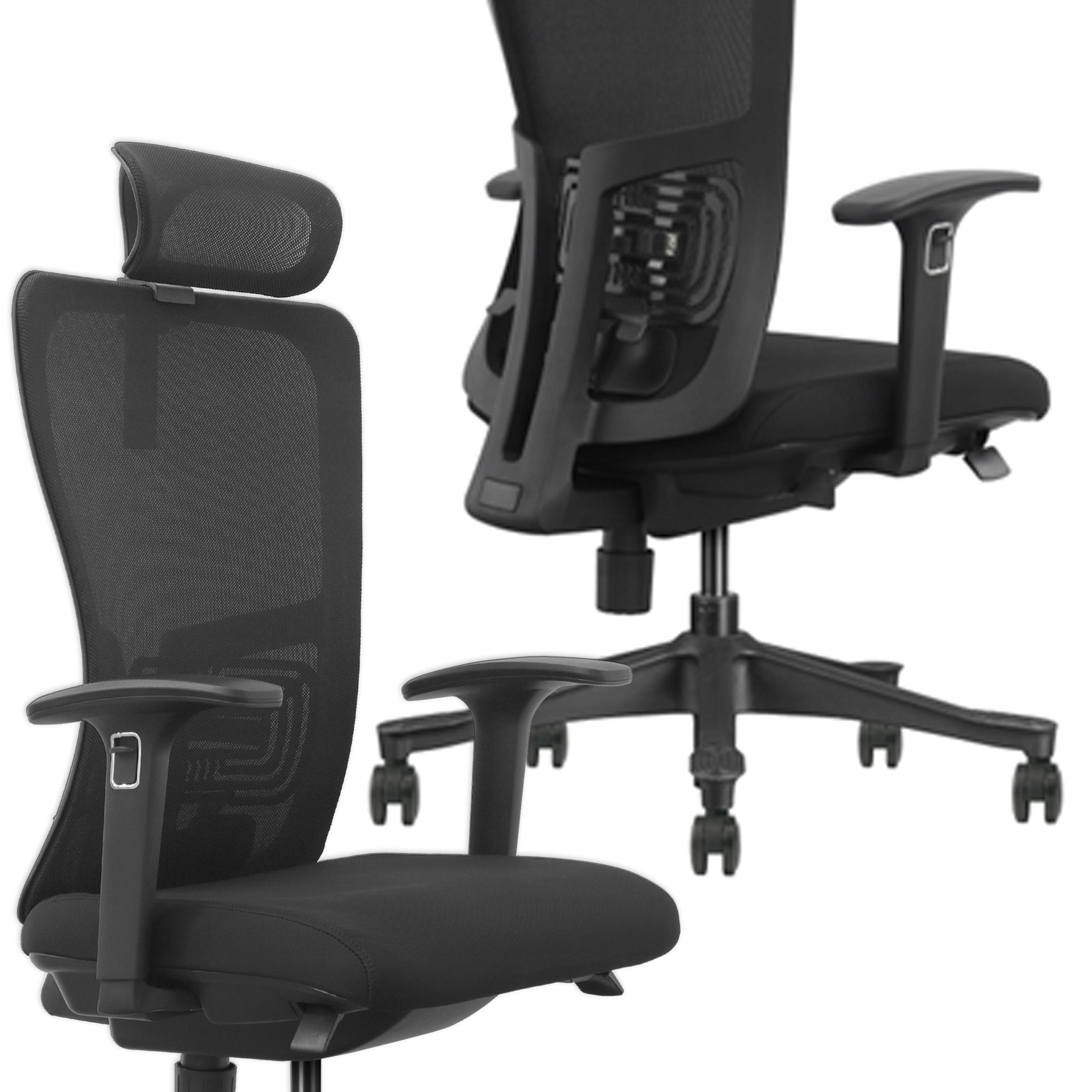 Otočné Kreslo látková kancelárska Stolička s Bionickým operadlom Regulovateľná