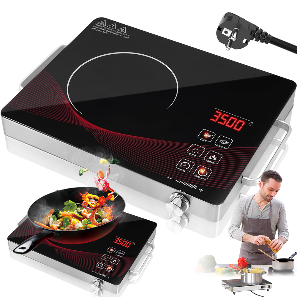 Płyta Indukcyjna Kuchenka 3500W Jakość Jednopalnikowa Pole Grzewcze Timer