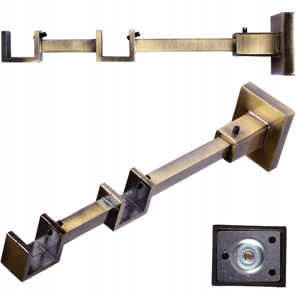 

Wspornik Podwójny Kwadro Mocowanie Złoty Antyk