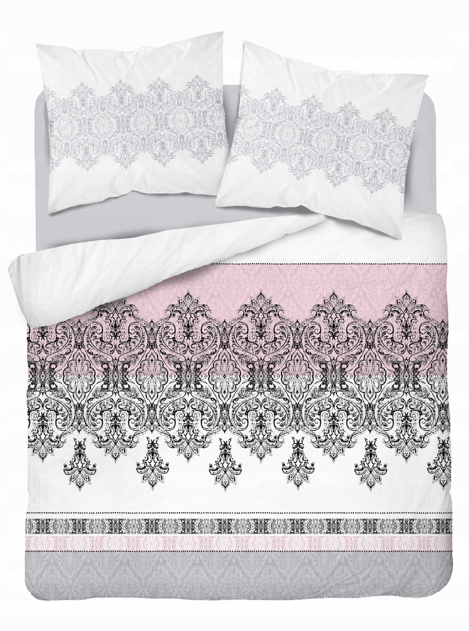 

Pościel Bawełniana 220x200 Różowa Ornament 3833A