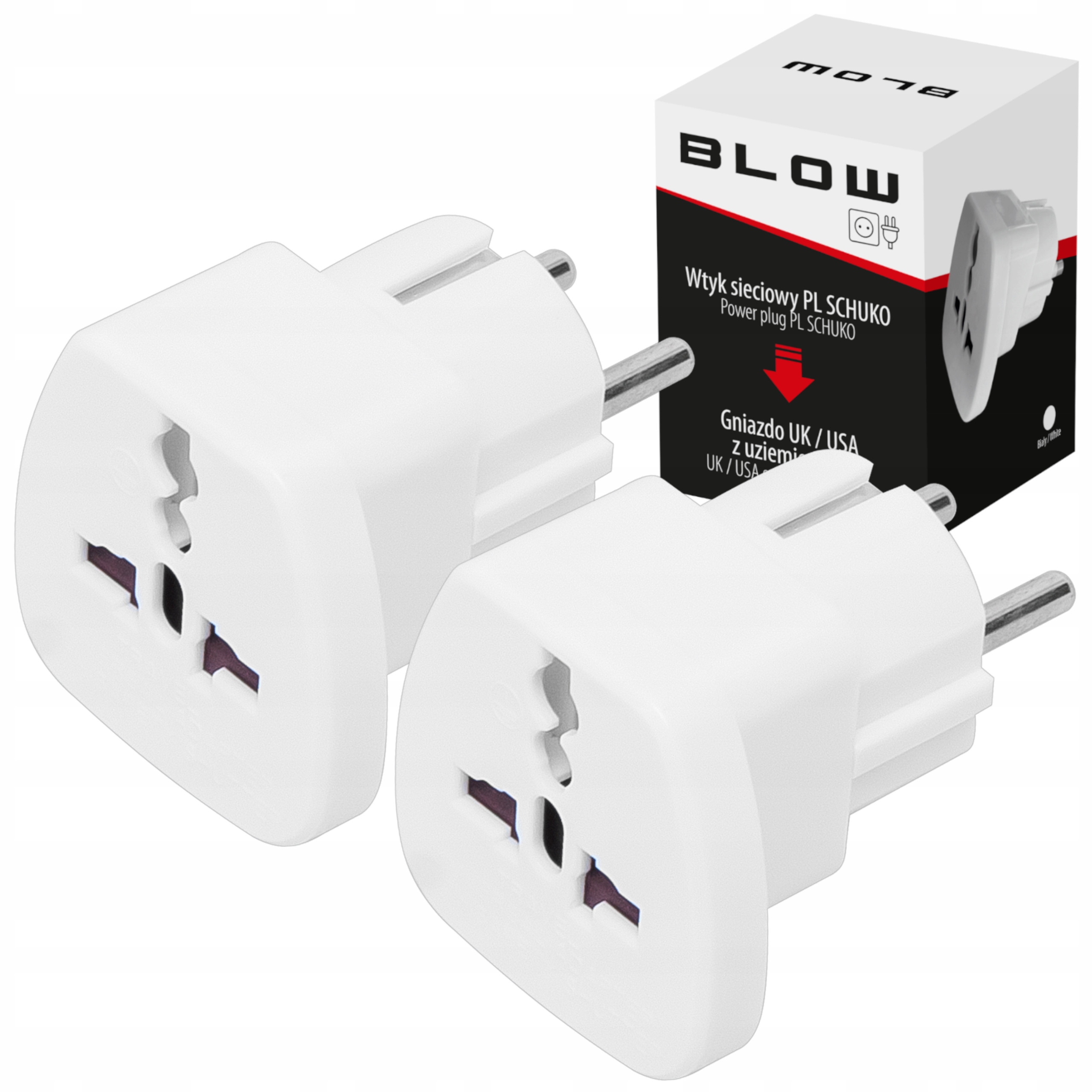 2 x PRZEJŚCIÓWKA ANGIELSKA ADAPTER GNIAZDO UK USA WTYCZKA WTYK PL