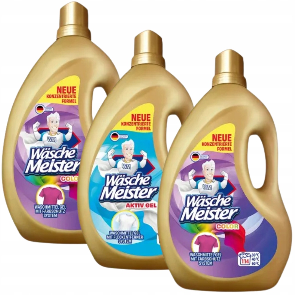 Levně WäscheMeister Gel Color a Active 3x4 l