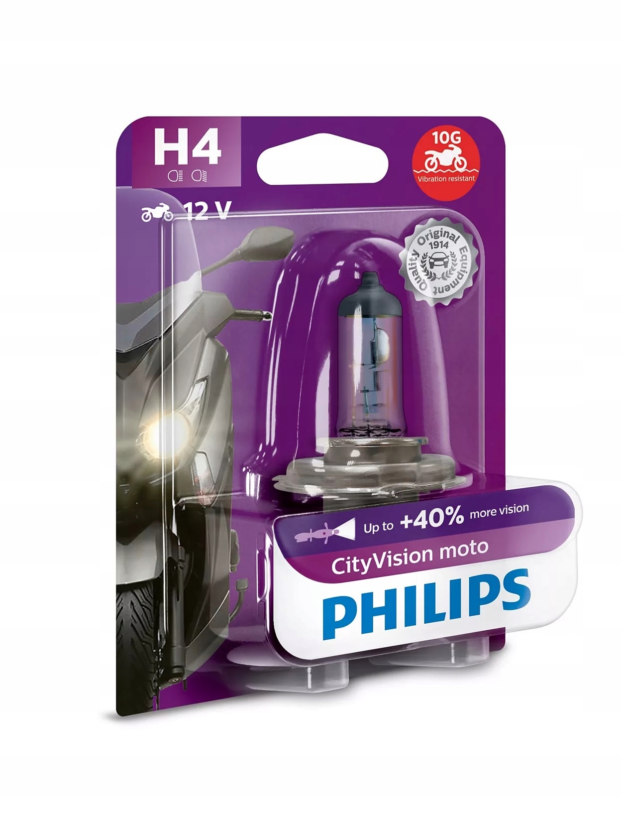 

Philips CityVision moto H4 60/55W Motocyklowa +40%