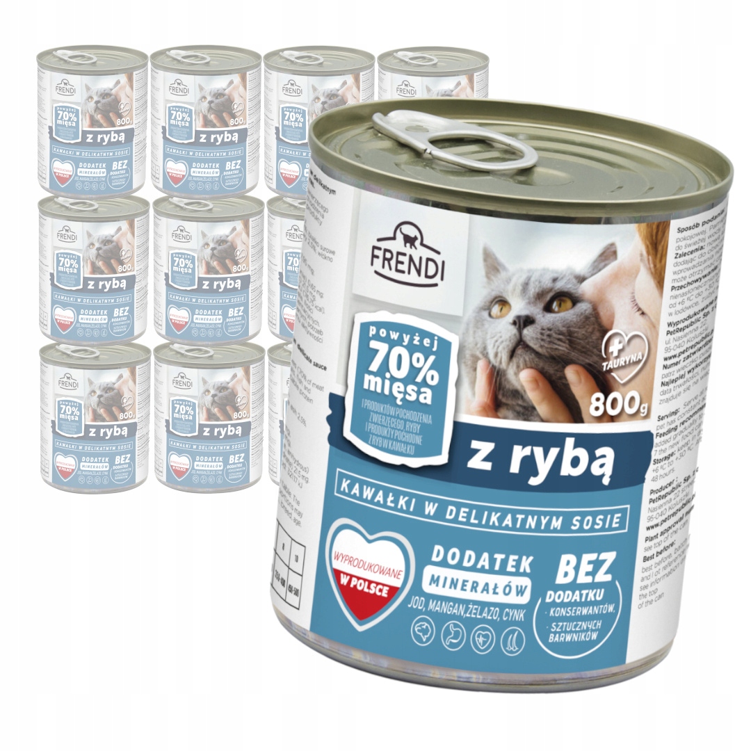 Levně Frendi Kousky s rybou v omáčce 12 x 800 g Vlhké Krmivo pro dospělé kočky