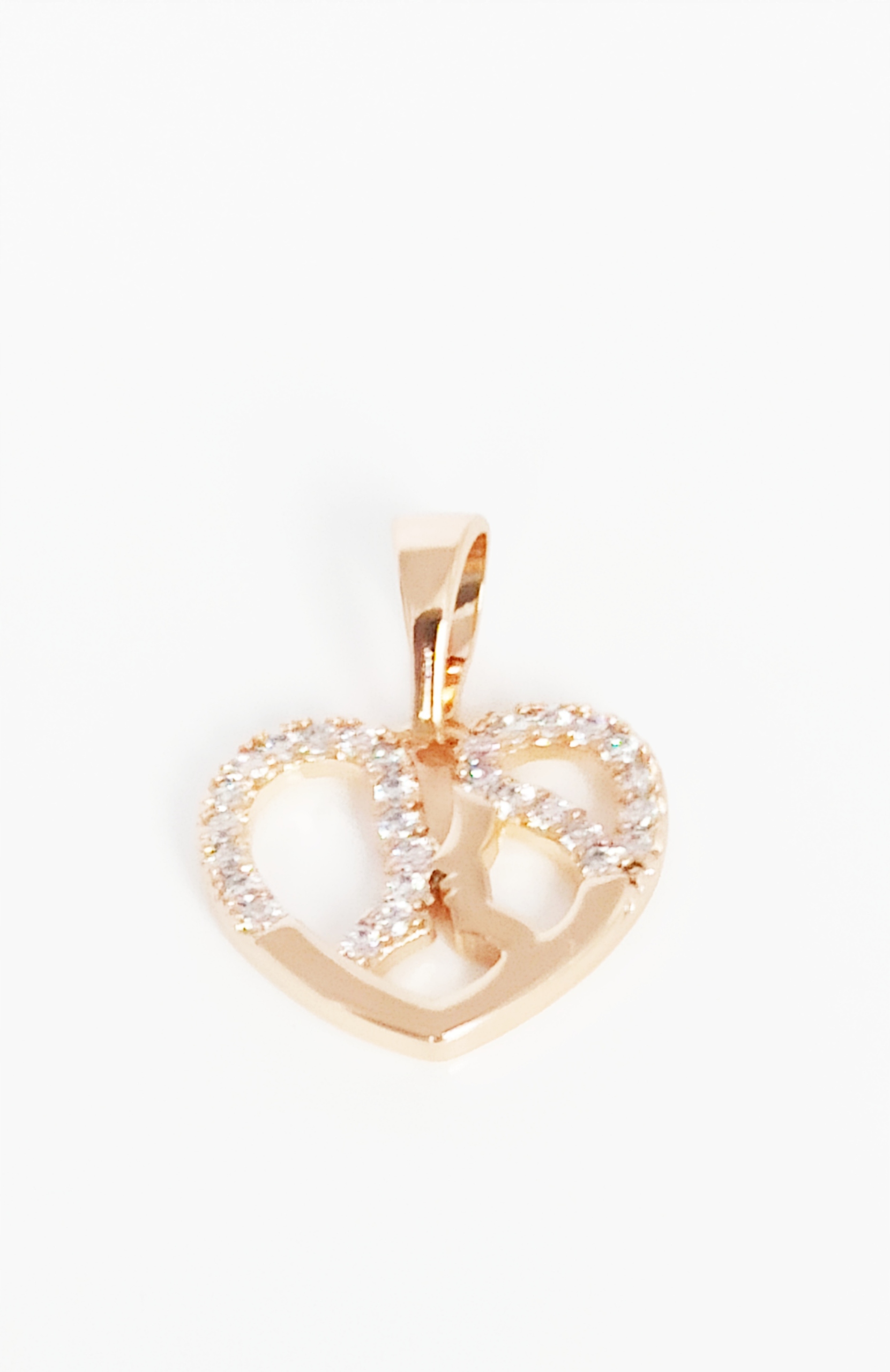 

540 Stal Złota Zawieszka Serce Pocałunek