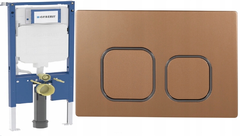 Geberit Rám na Wc Slim 8 cm Duofix UP720 tlačidlo Claro 5 zlatá podložka