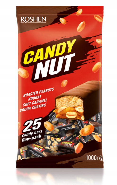 Levně 2x Roshen Bonbóny Candy Nut s nugátovou náplní 1 kg
