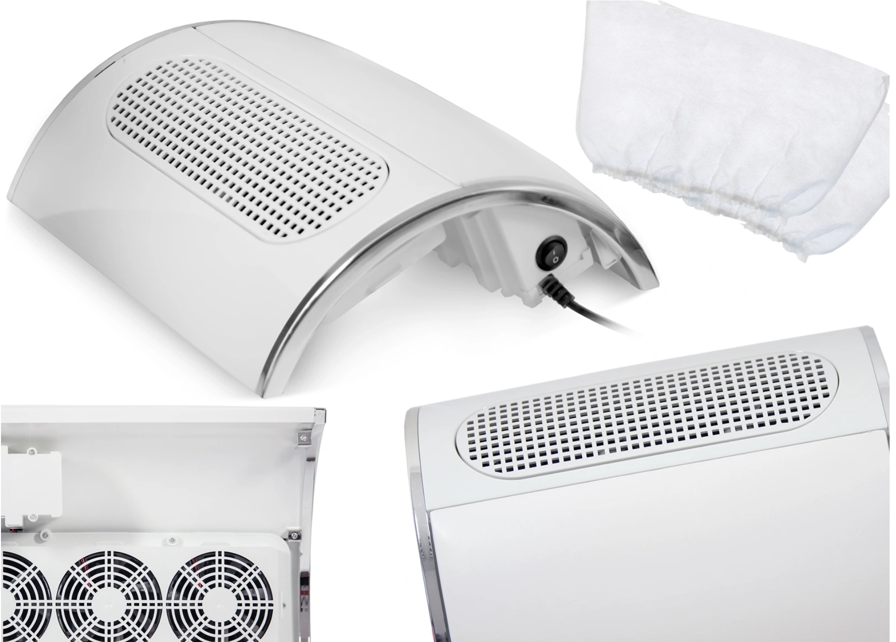 Pochłaniacz Pyłu profesjonalny Do Paznokci Manicure mocny 3 Wiatraki Worki