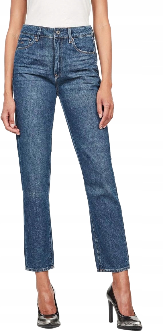 G-star Raw Dámské Džíny Rovné Vysoký Pas Modré 30/32 6BA