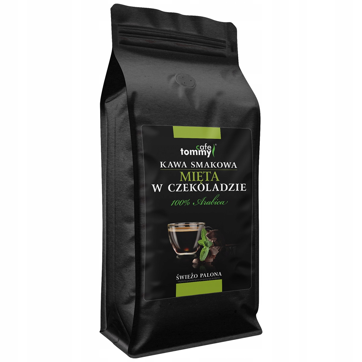 Levně Káva zrnková ochucená 1 kg 100% Arabica Čerstvě pražená Máta V Čokoládě