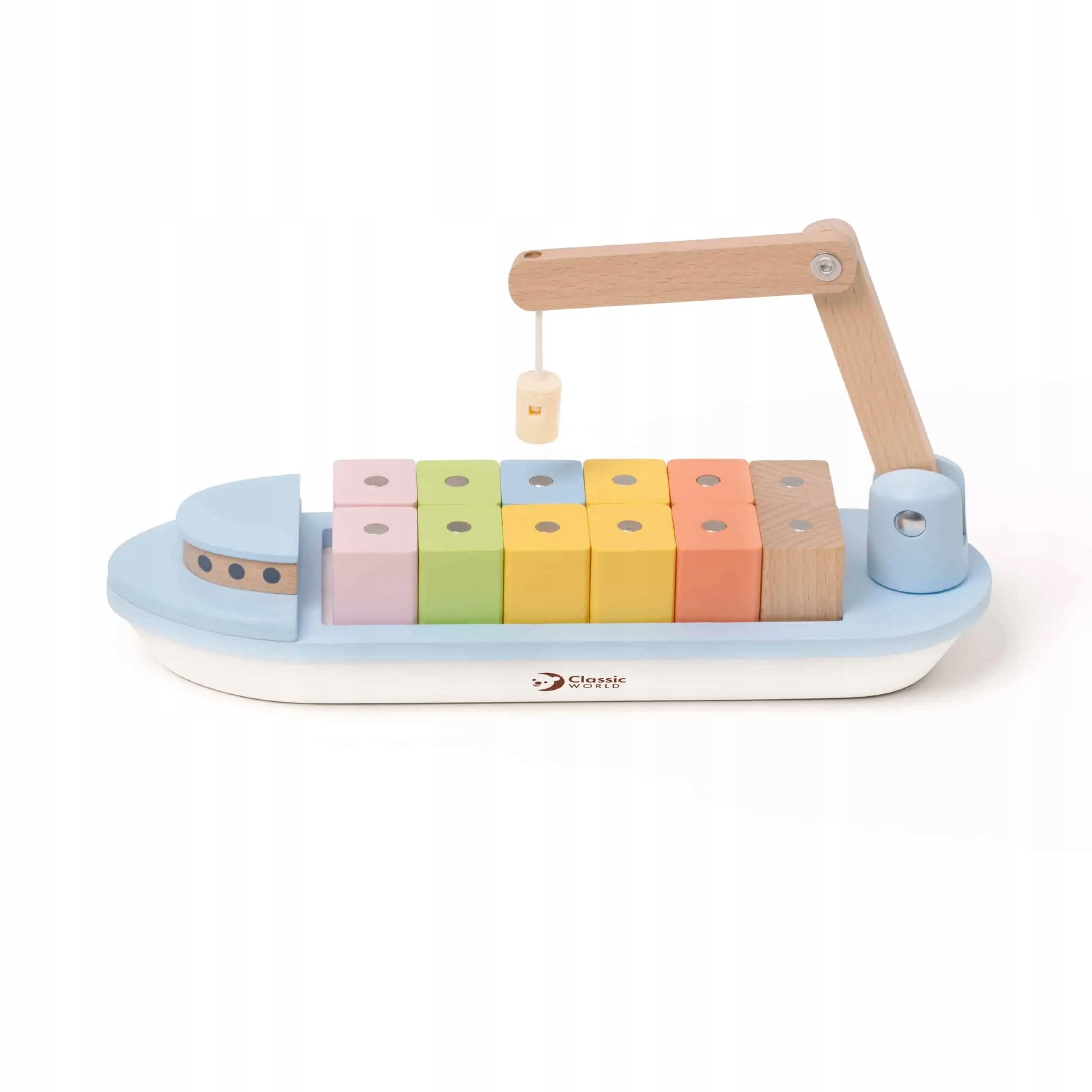 Drewniany Statek Układanie Bloków 13 el. Płeć chłopcy dziewczynki