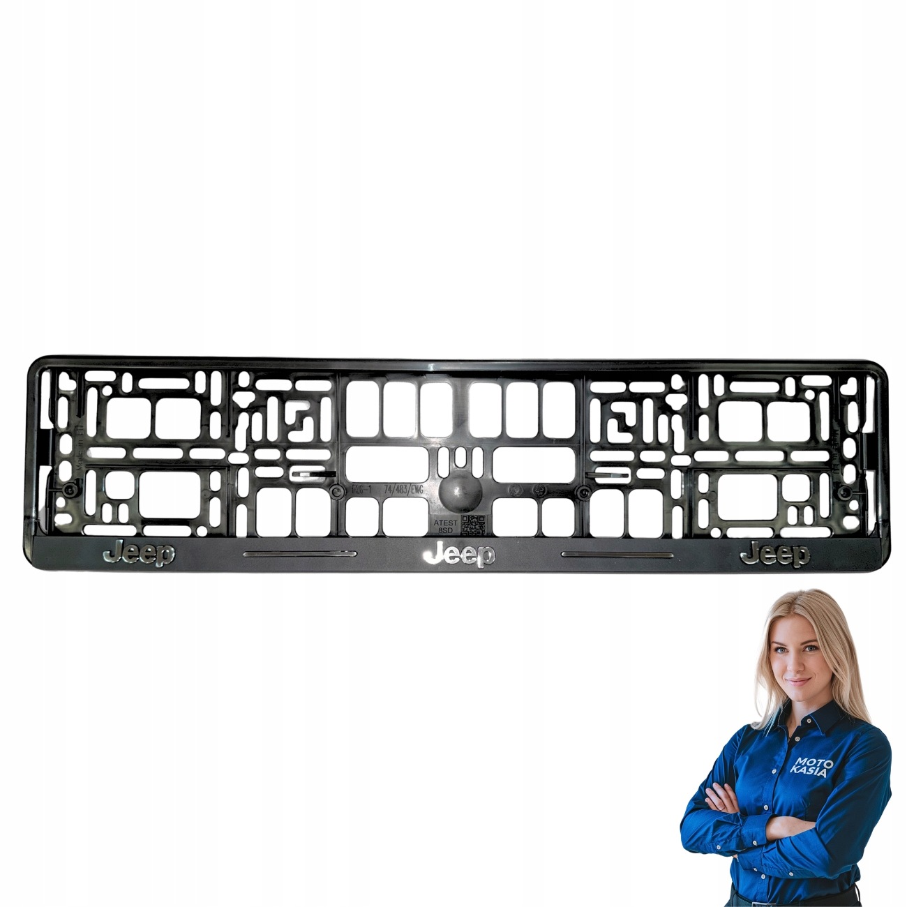 Ramka 3D pod tablicę rejestracyjną Jeep czarna chromowane logo