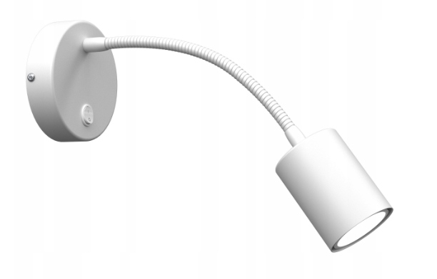 Kinkiet regulowany giętkie ramie Gu10 biały nad łóżko do czytania