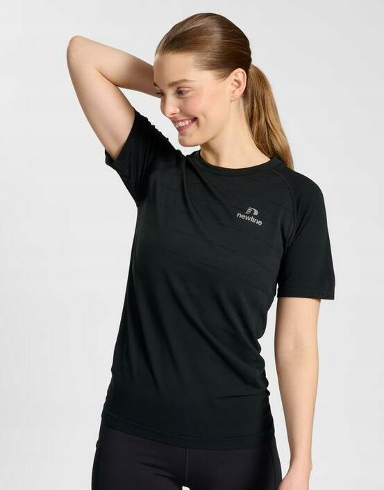 Newline Czarna Koszulka Sportowa Z Krótkim Rękawem Logo F37 Hmp__xxl