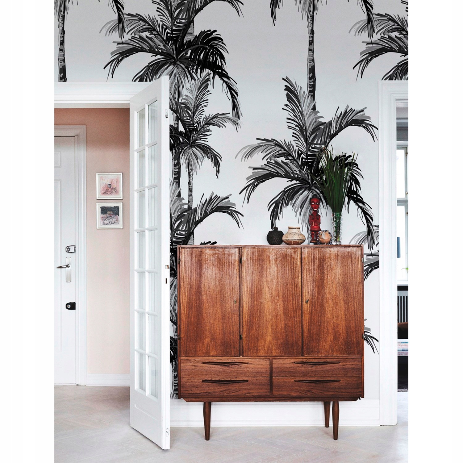 

Tapeta flizelinowa Botaniczna szara palma 104x70