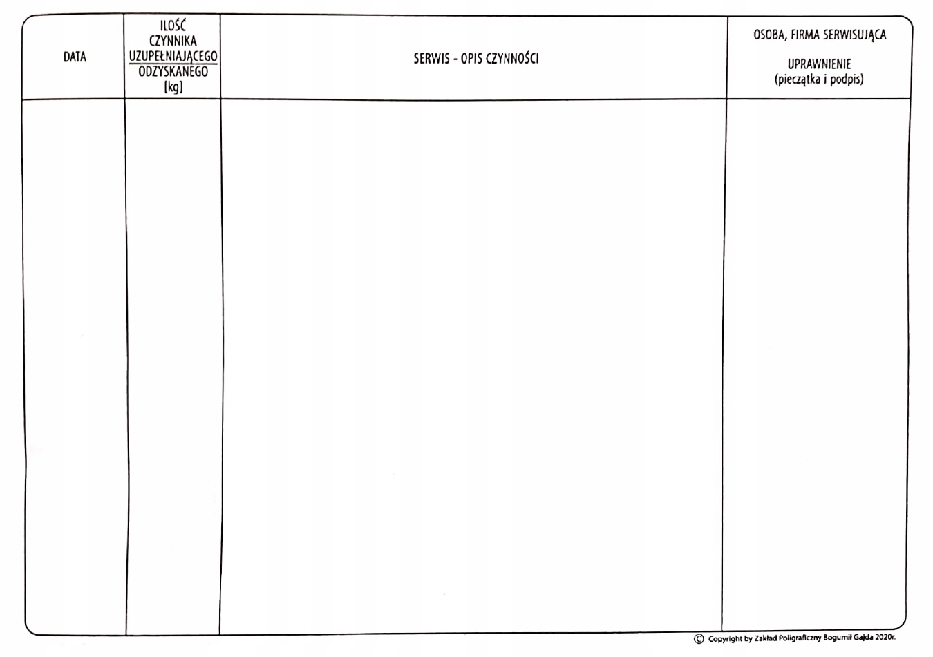 DZIENNIK KONSERWACJI KLIMATYZACJI Marka inna