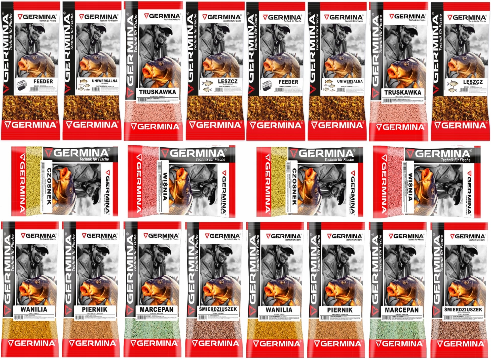 Zanęta na ryby wędkarska 20 kg Germina MIX Smaków 20x 1kg