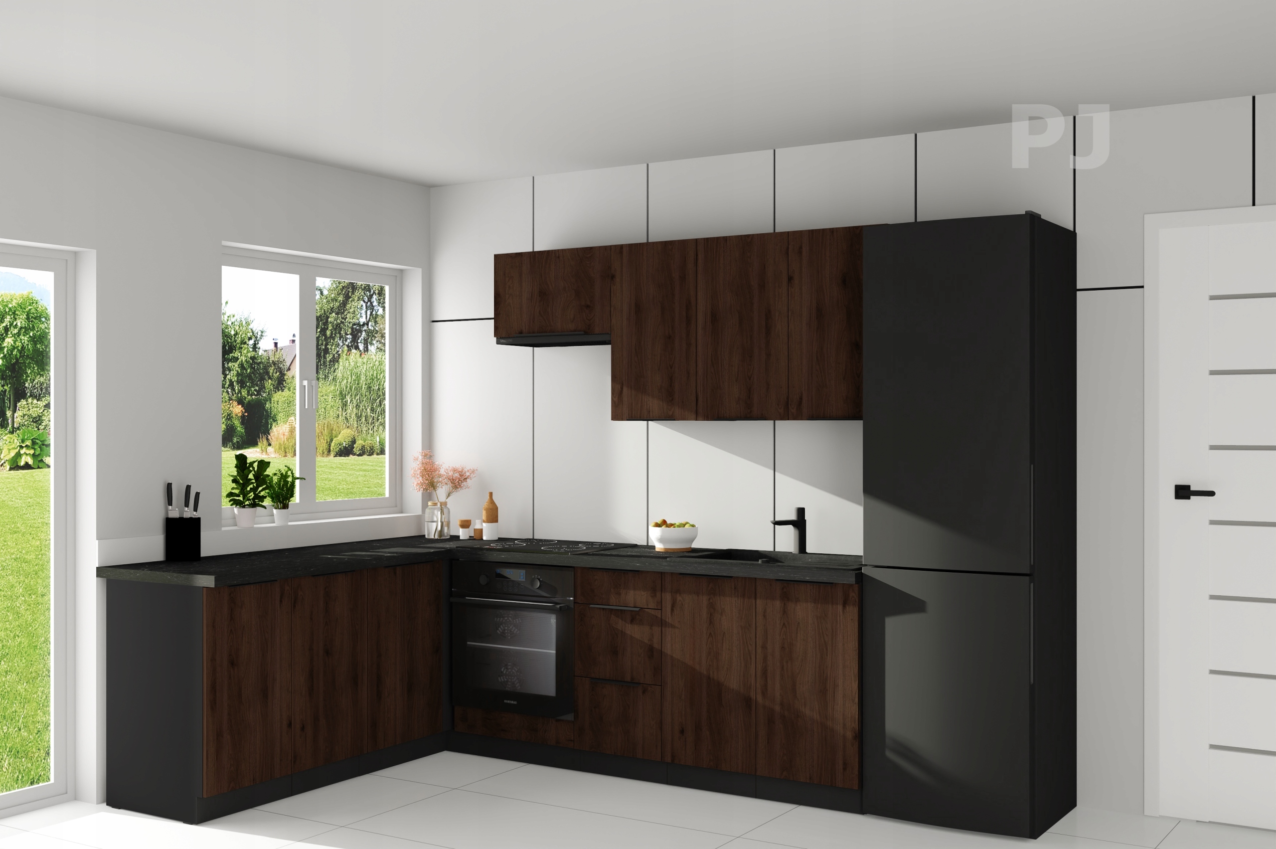 Kuchnia Mona 2,4 x 1,85m, układ dowolny, PJ-Trade, projekt gratis