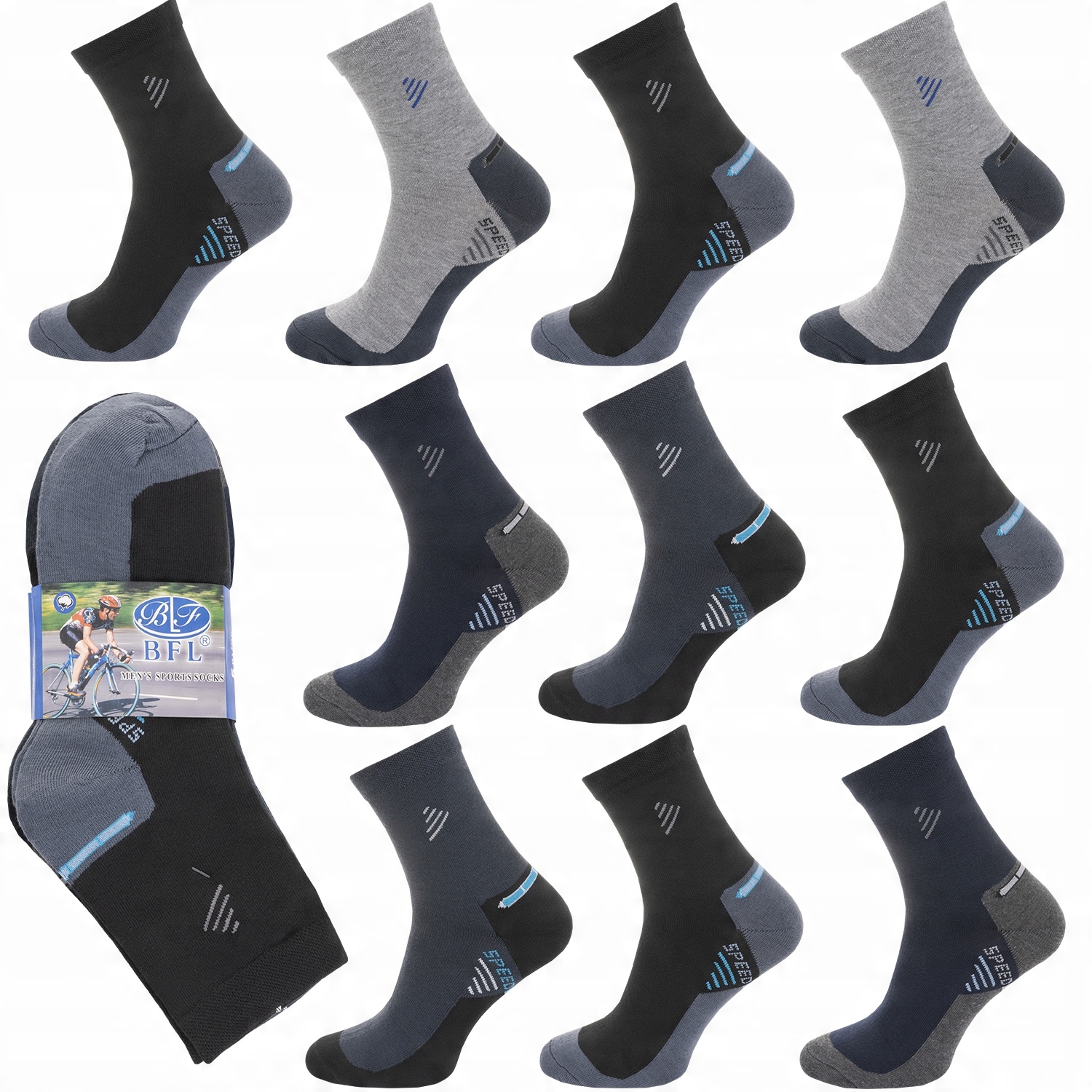 

10x Skarpety Bawełniane Męskie Sport Trwałe 40-43