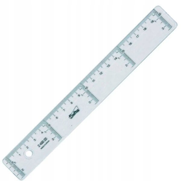 LINIJKA PRZEZROCZYSTA 20CM SAFTA DO SZKOŁY BIURA