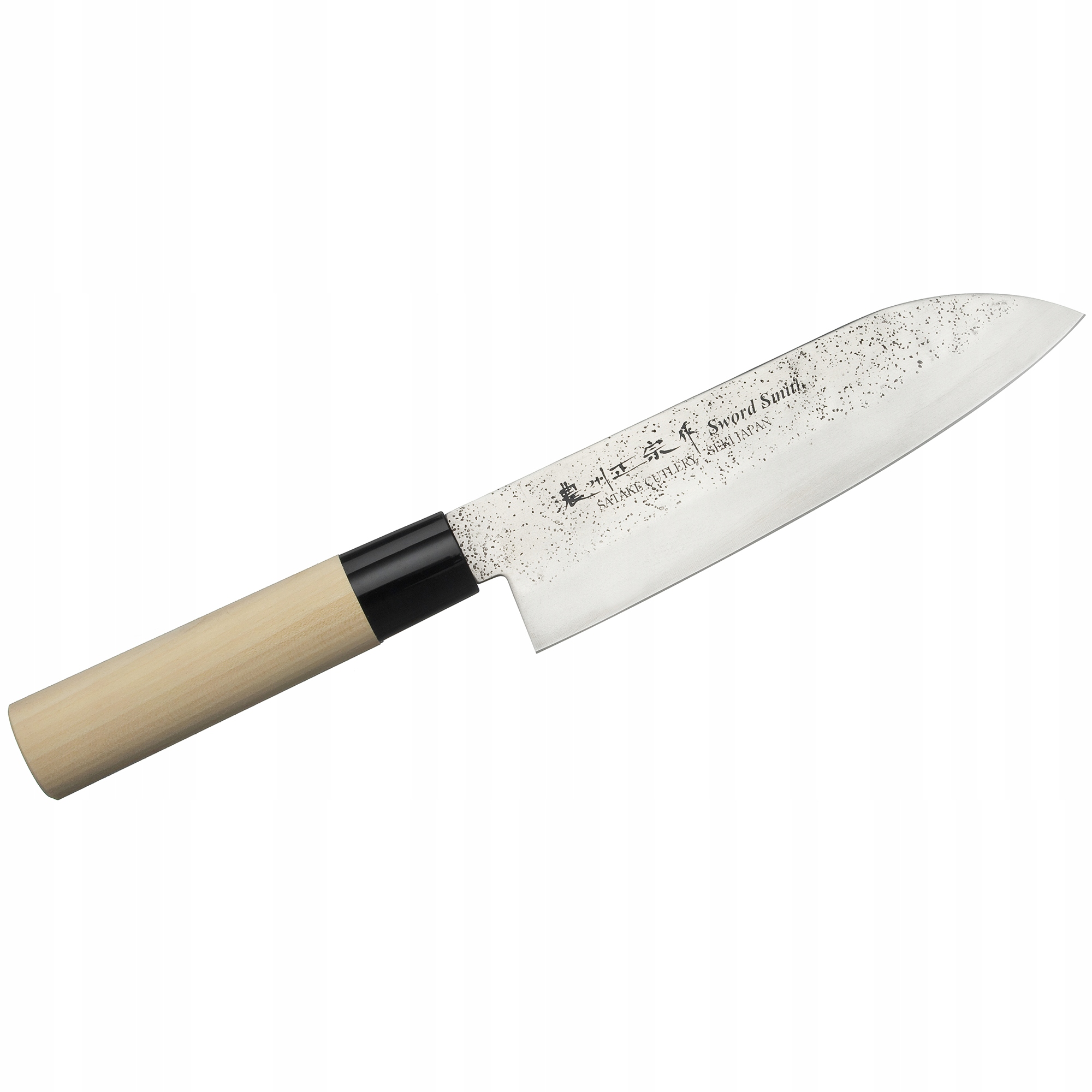 nůž santoku Satake Nashiji Natural 17 cm AUS-8A dřevo magnolie