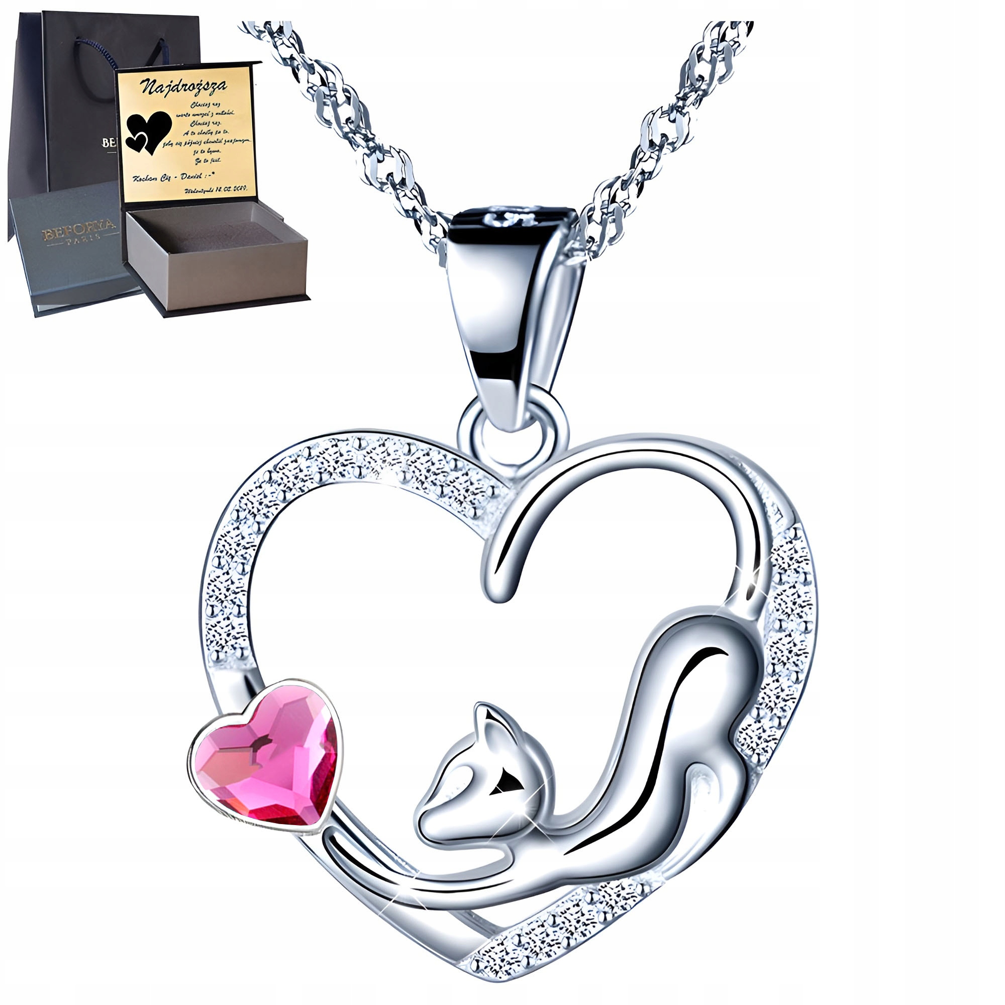 Stříbrný náhrdelník Stříbro 925 Dámský Přívěsek Dárek pro manželku Srdce Gravírování