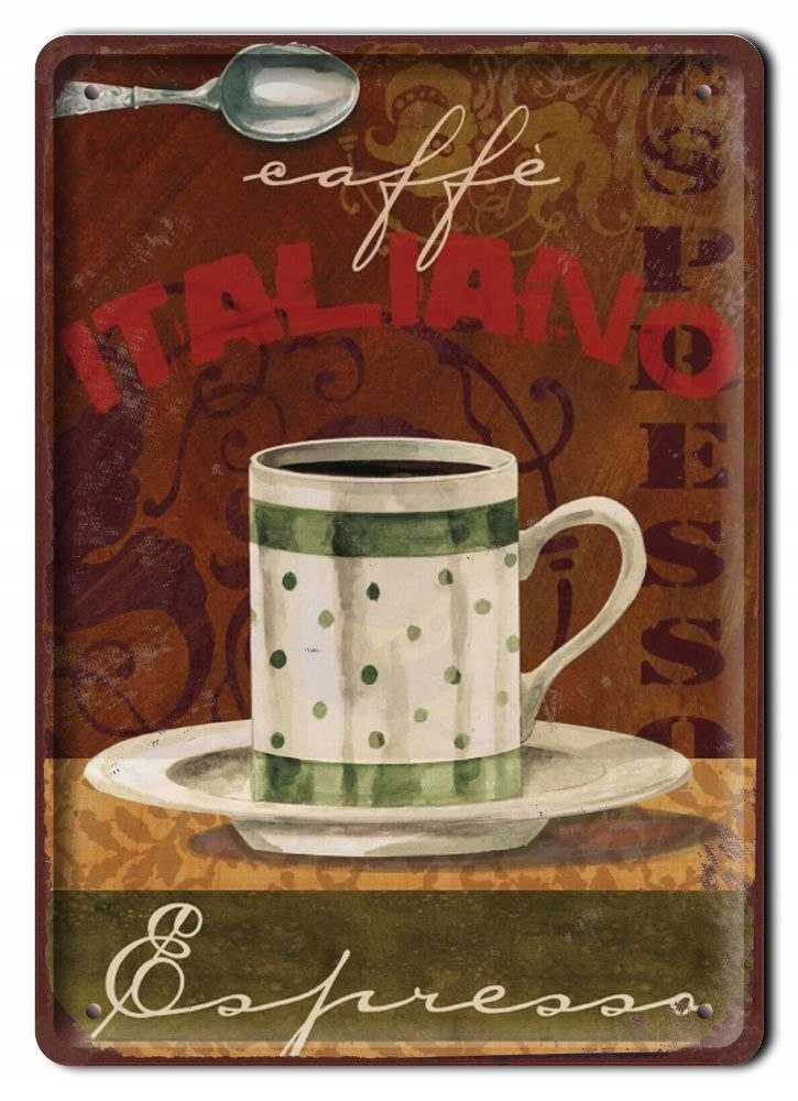 Kawa Plakat Metalowy Szyld Retro Vintage #10234