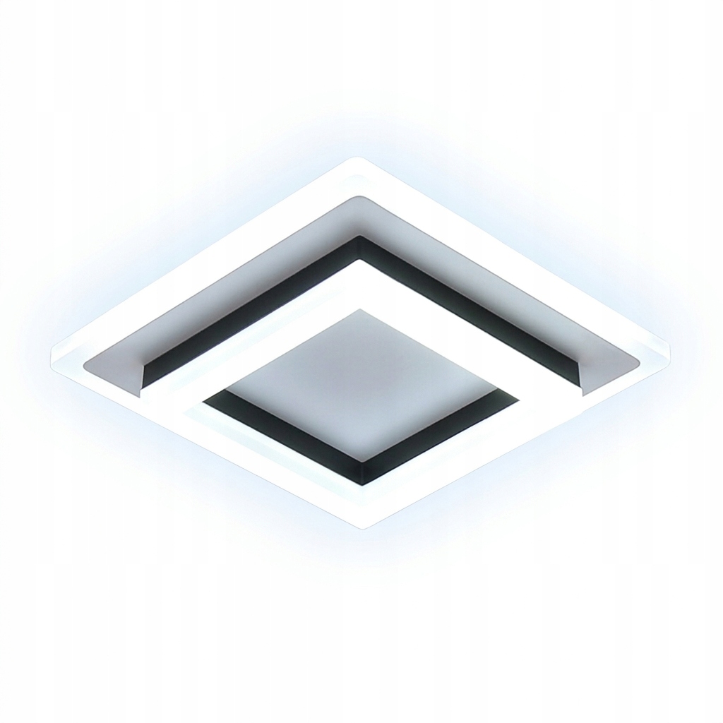 LAMPA SUFITOWA LED PLAFON CZARNY KWADRATOWA NOWOCZESNA 24W 6500K