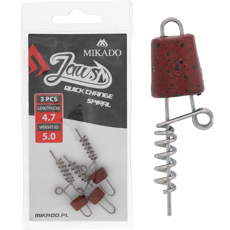Wkręt Do Gum Przynęt Mikado Jaws Quick Change Spiral 15g 4.7cm 3szt.