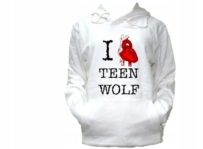 

Ciepła Bluza Kaptur Wzory Teen Wolf Wilkołak