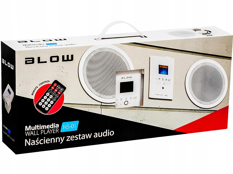 NAŚCIENNY ZESTAW NAGŁOŚNIENIA AUDIO BLOW NS-01 LCD USB SD AUX Bt + pilot