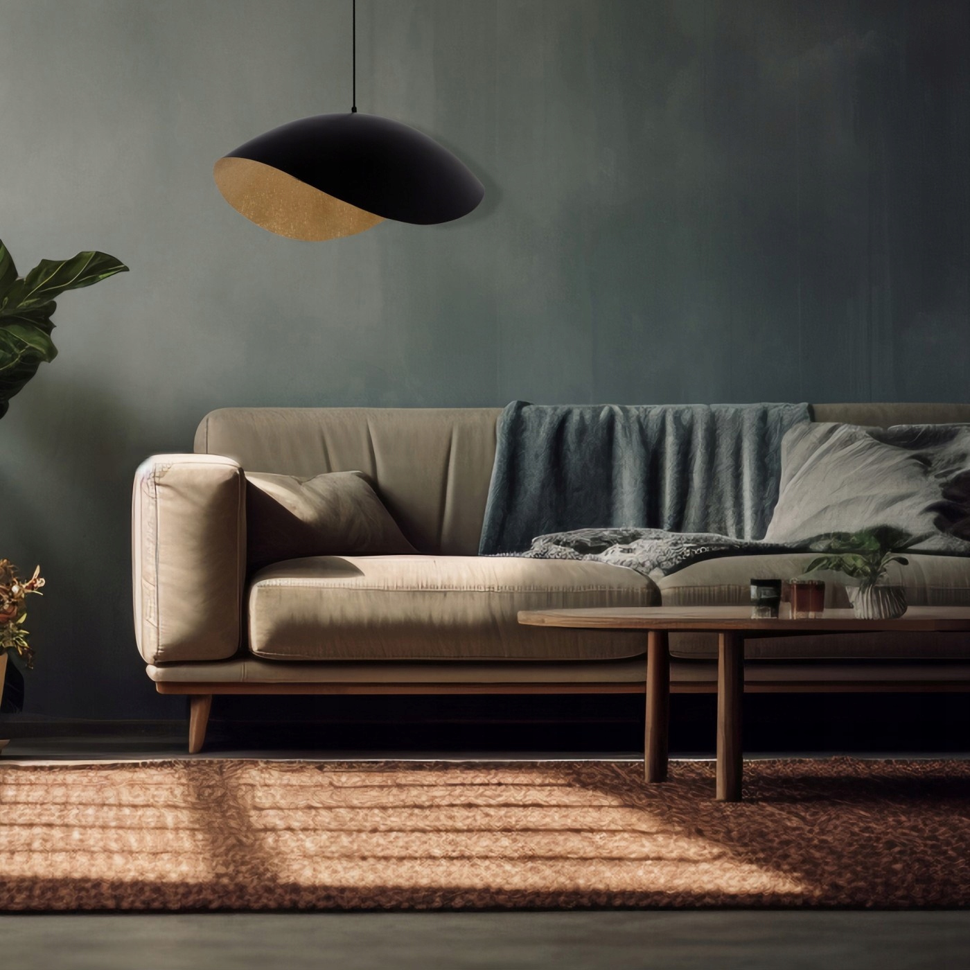 Lampa wisząca żyrandol Sigma Sona black-gold 41097 6xE14 salon