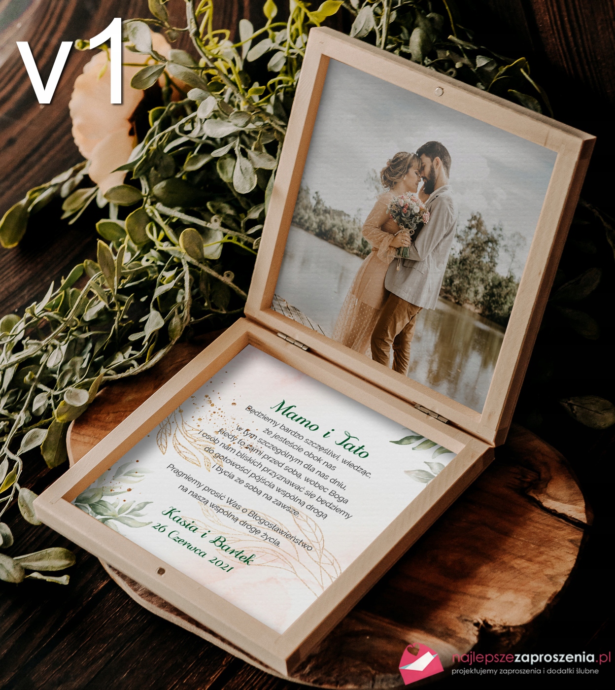 ZAPROSZENIA dla Rodziców ze zdjęciem boho Marka inny