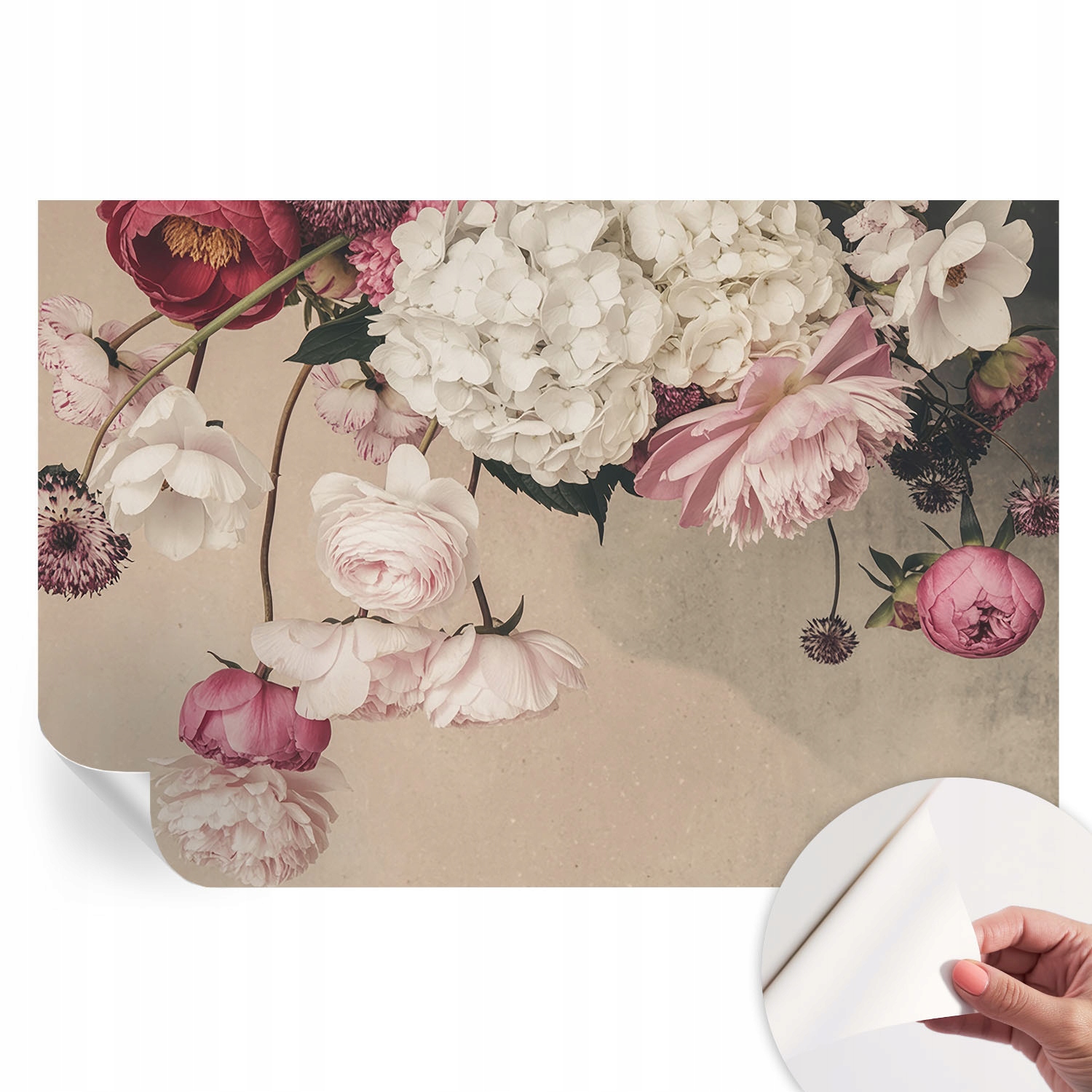 Dekorativní Samolepicí fototapeta do ložnice Romantické květiny 104x70