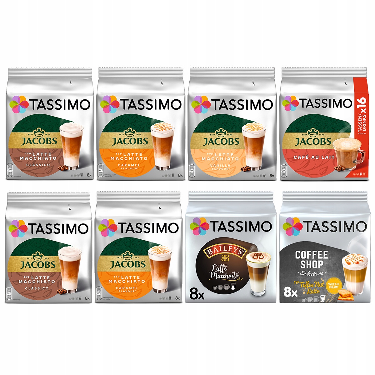 Kapsułki Tassimo Jacobs mix kaw białych 8 op. [72 kawy] 7+1 Gratis!