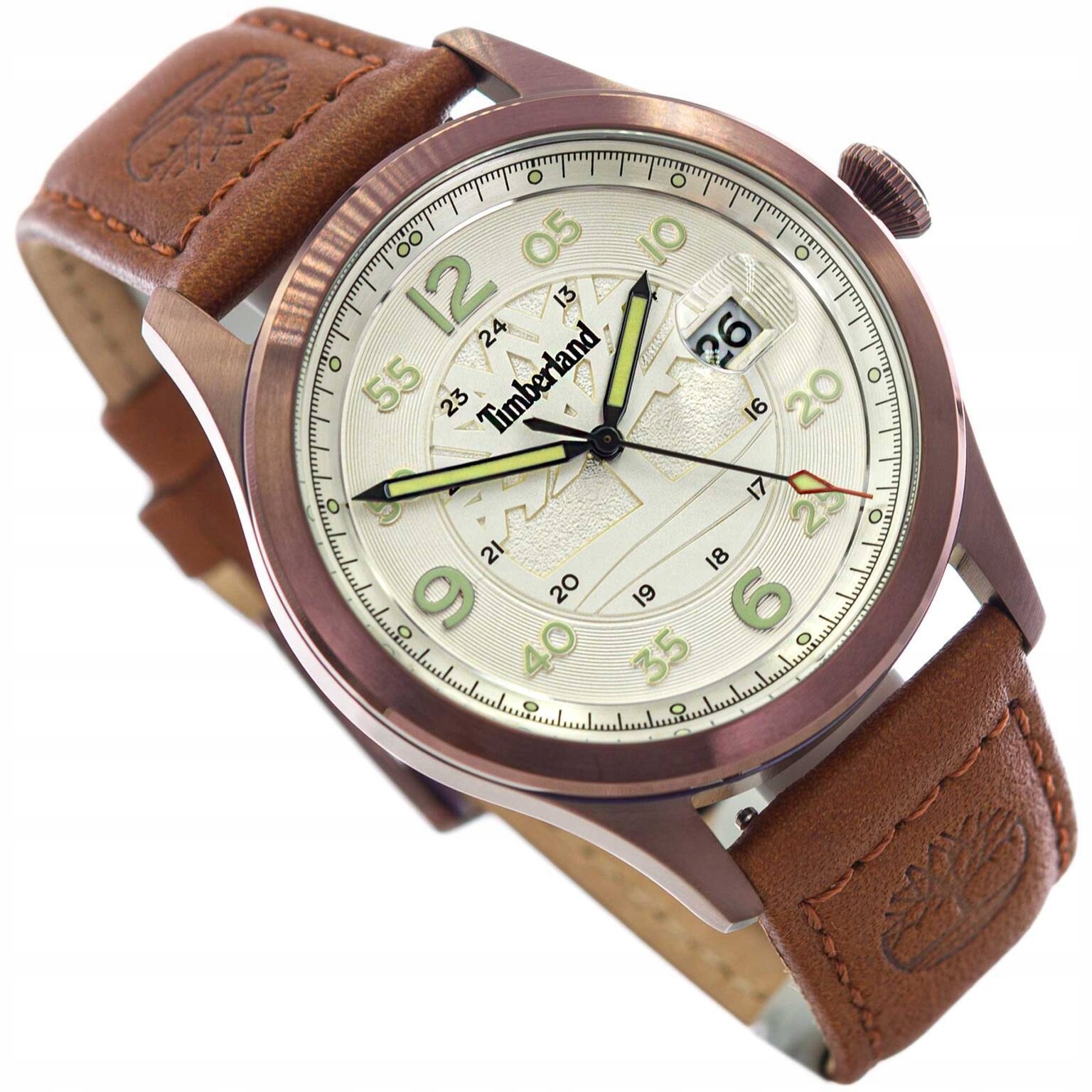 Pánské Hodinky Timberland TDWGN2237503 Cornwall Hnědé Na Řemínku Datumovka