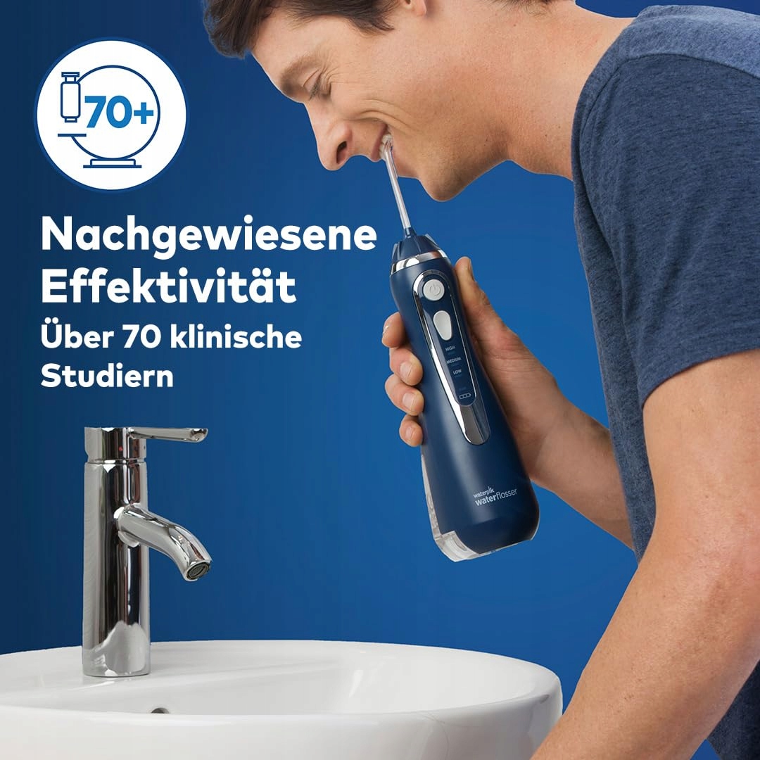 WATERPIK Bezprzewodowy Irygator Do Zębów 4 Końcówki 3 Ustawienia Niebieski — miniatura 3