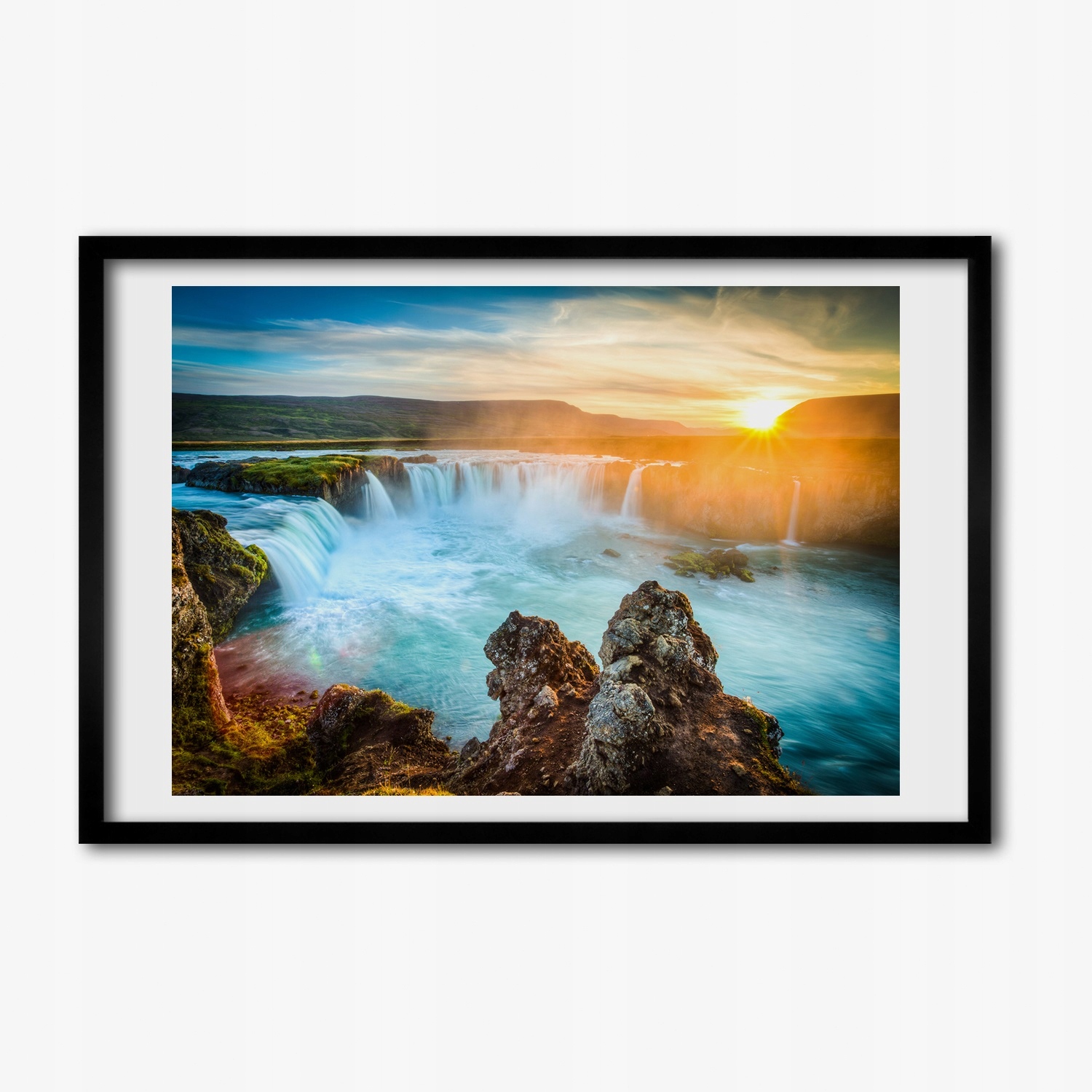 Velký závěsný fotoobraz s Mdf rámečkem Vodopád 60x40