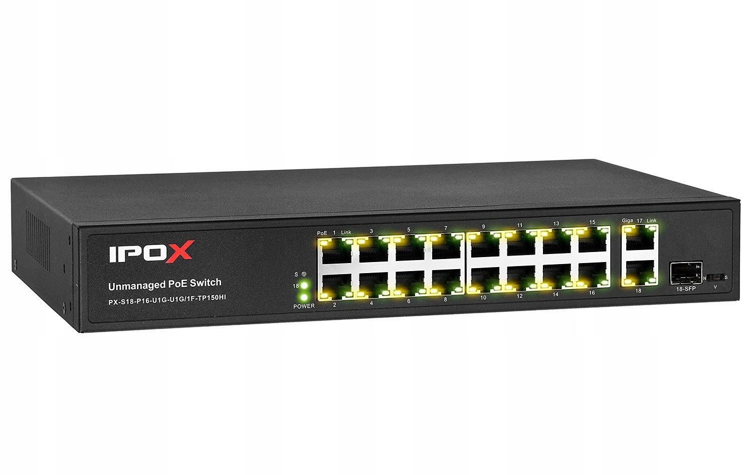 Switch PoE 16-port + 1 RJ45 + 1 RJ45/SFP - combo