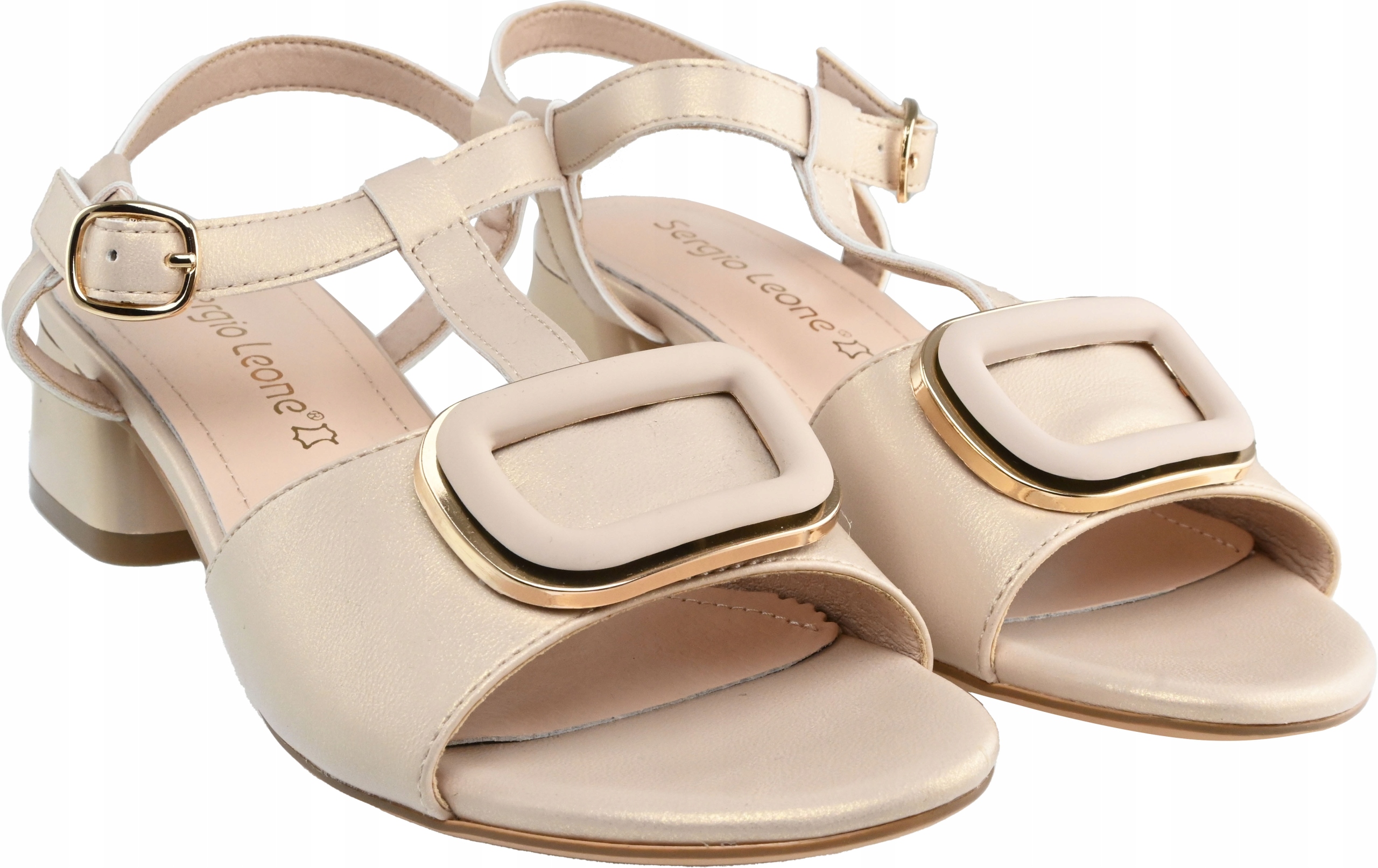 Sandały Sergio Leone SK 706 chamois-szampan pu r37 Rozmiar 37