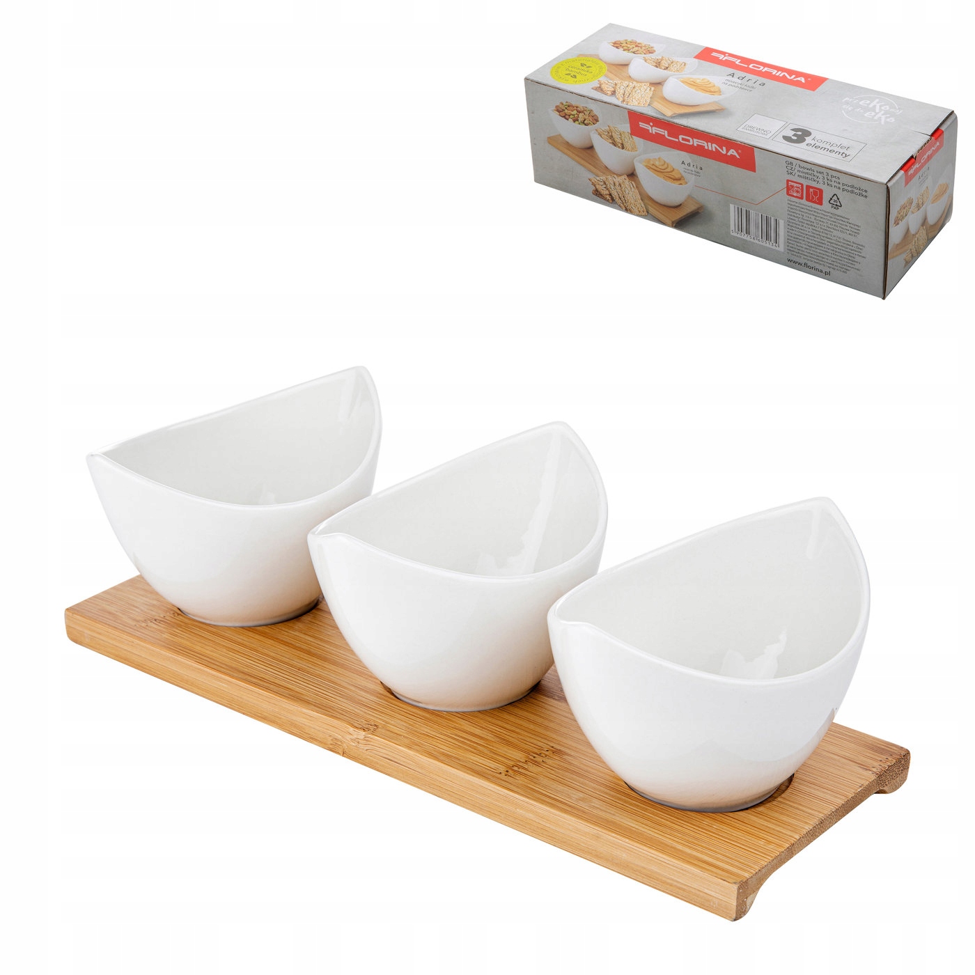 

Miseczki do dipów przekąsek na podstawce Florina