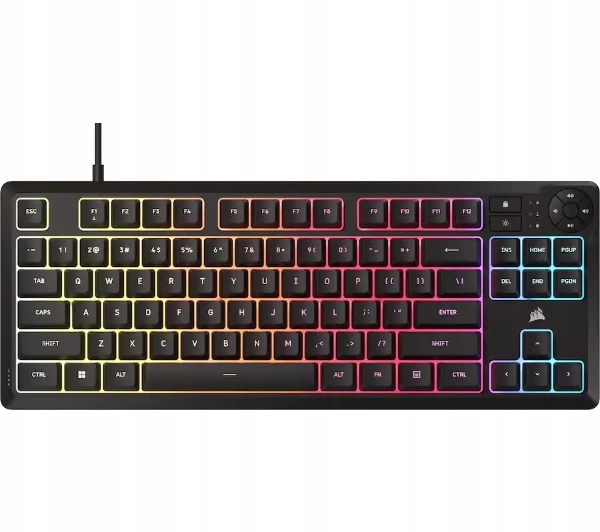 Klawiatura przewodowa membranowa Corsair K55 Core Tkl Rgb Czarna
