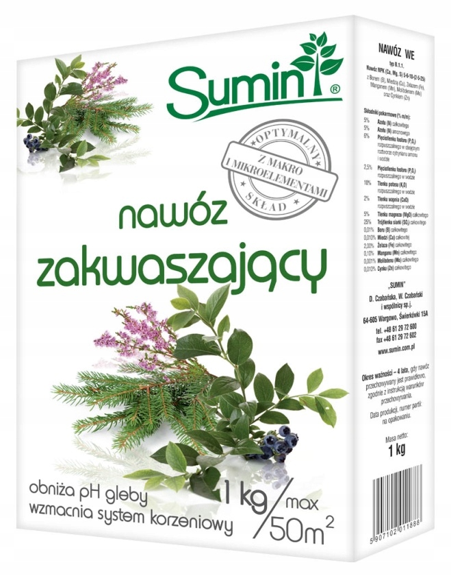 

Nawóz zakwaszający 1kg Sumin