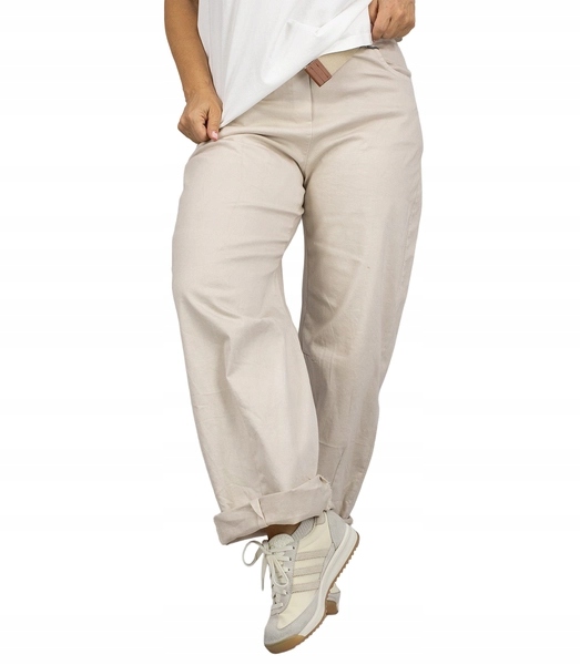 Bavlněné kalhoty Mom Jeans stylový pásek Agrafka unisize